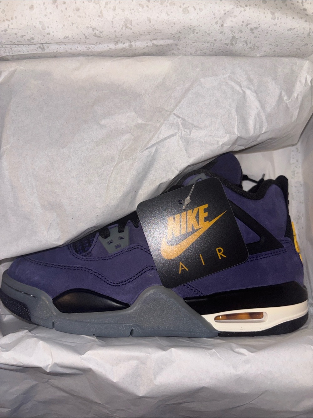 Nike Purple and Black Suede Air Sneakers with Gray Sole